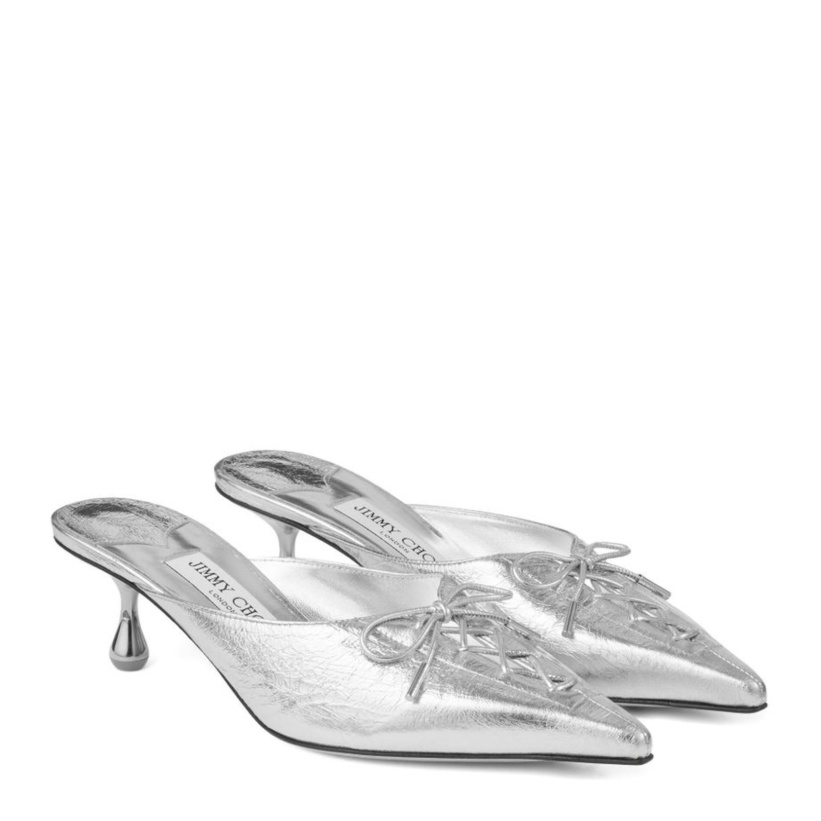 Leather Mules - Silver