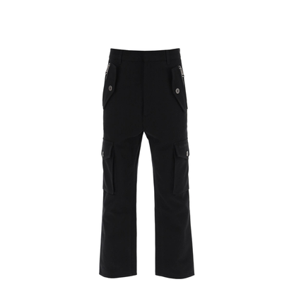 Cargo Trousers in Black Fabric