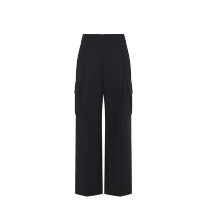 MAYFEYR - CARVEN - Cargo Trousers In Black Wool Silk - 6262K21024N999