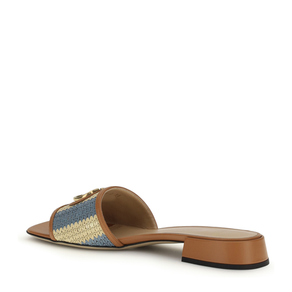 MAYFEYR - Valentino - Vlogo Signature Raffia Slide Sandals - 8W2S0LT0IPL