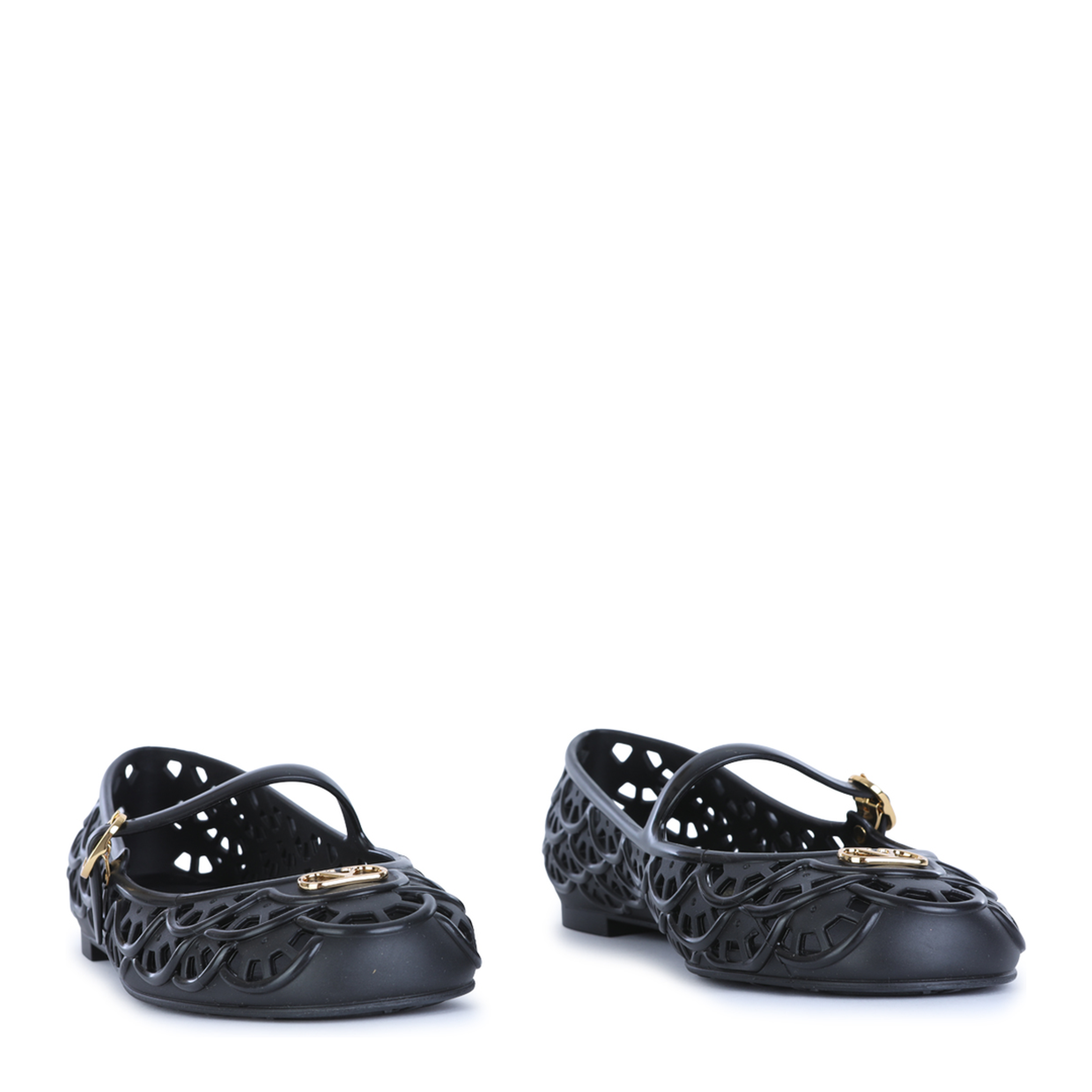 Black VLogo Signature Rubber Ballet Flats