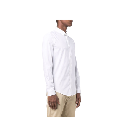 Cotton Shirt with Logo and Classic Collar