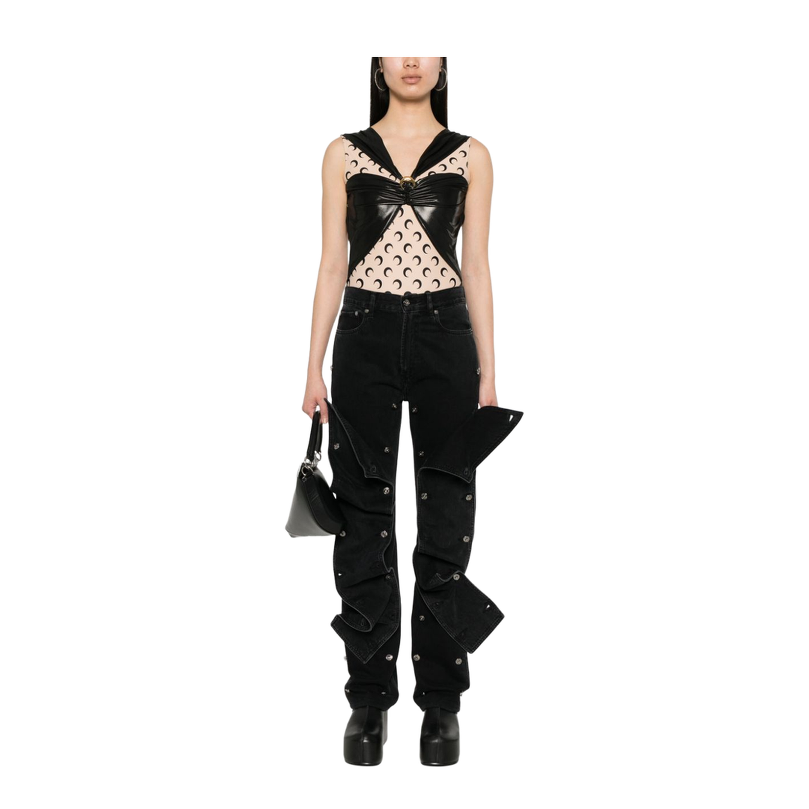 Draped Viscose Bodysuit