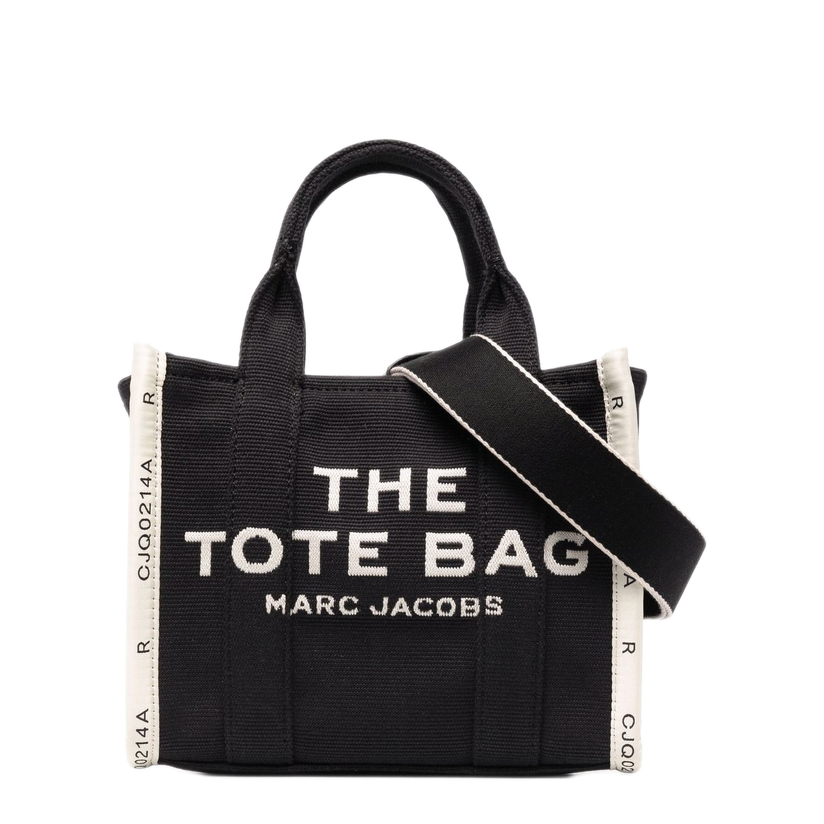THE Small Woven Jacquard Tote - Black
