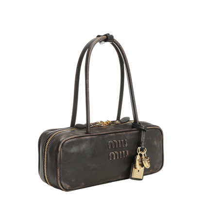 Beau Small Vintage-Effect Nappa Leather Bag