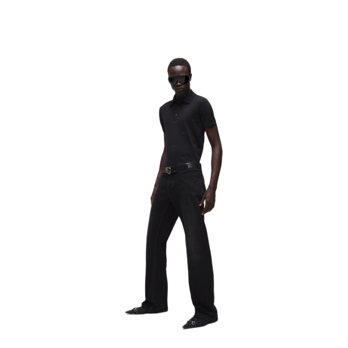 Jacquard Wool And Silk Polo Shirt