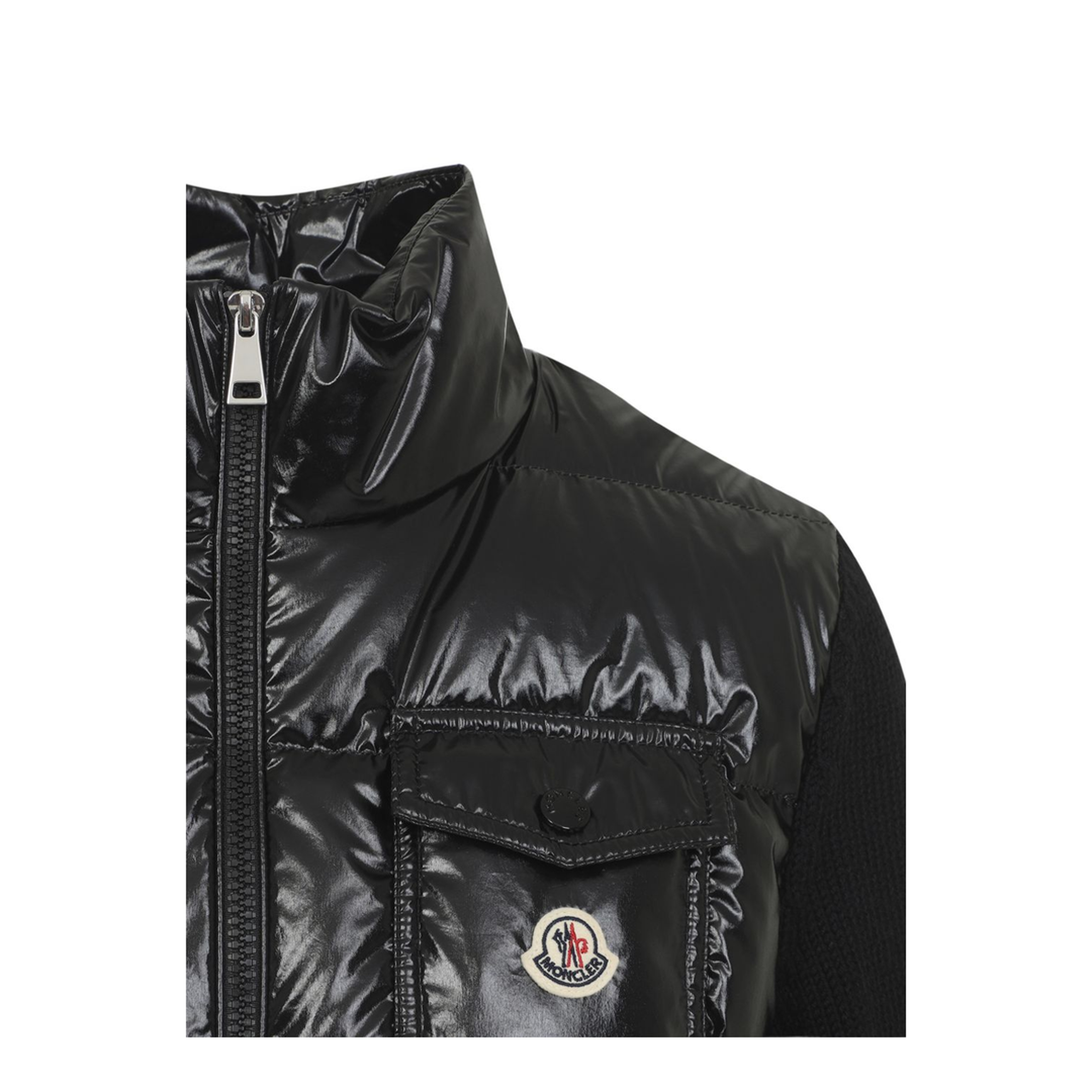 Padded Zip-Up Wool Cardigan