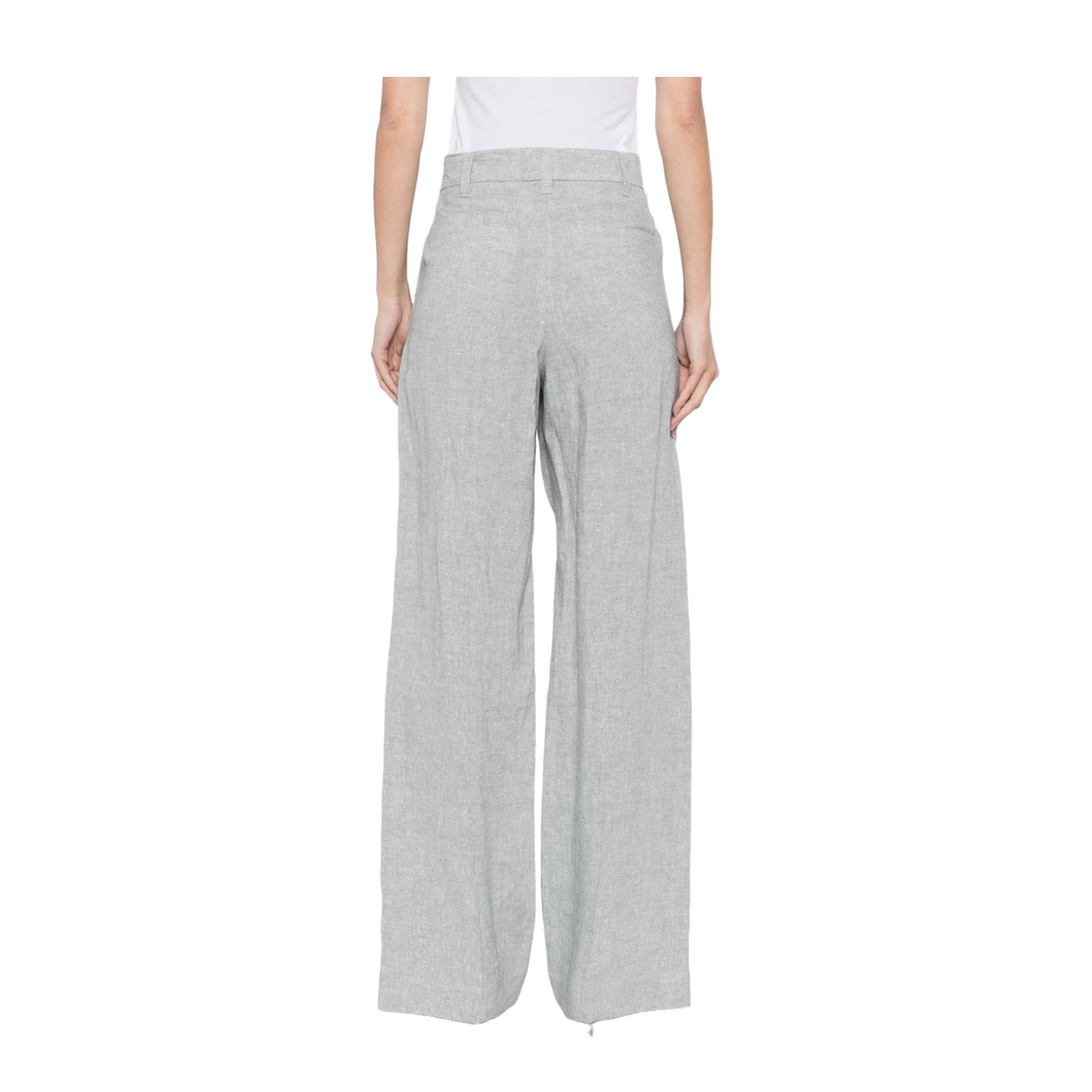 Wide-Leg Trousers in Light Grey