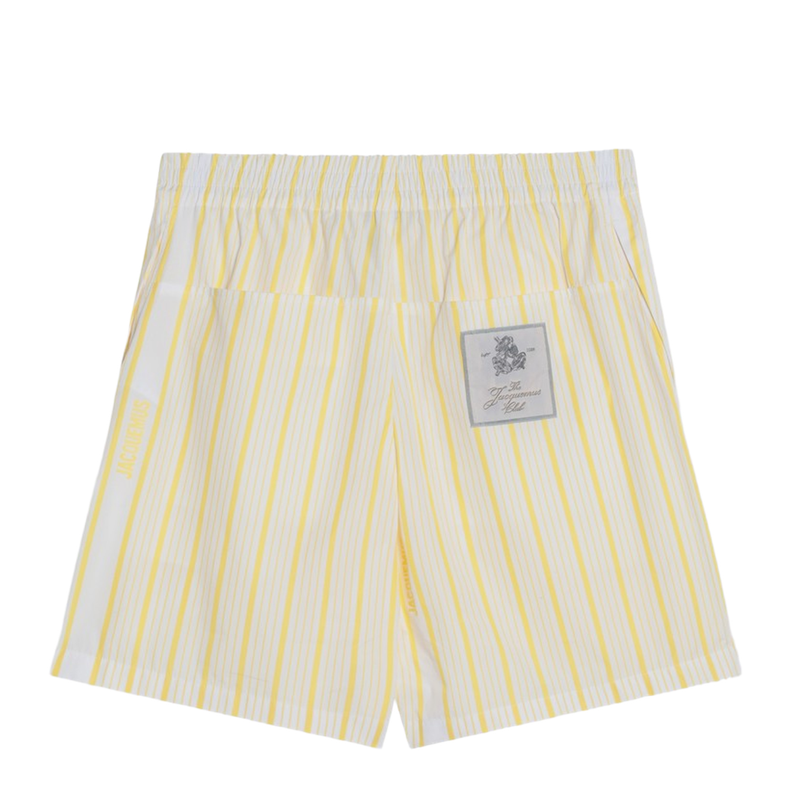 White and Yellow Striped Bermuda Shorts