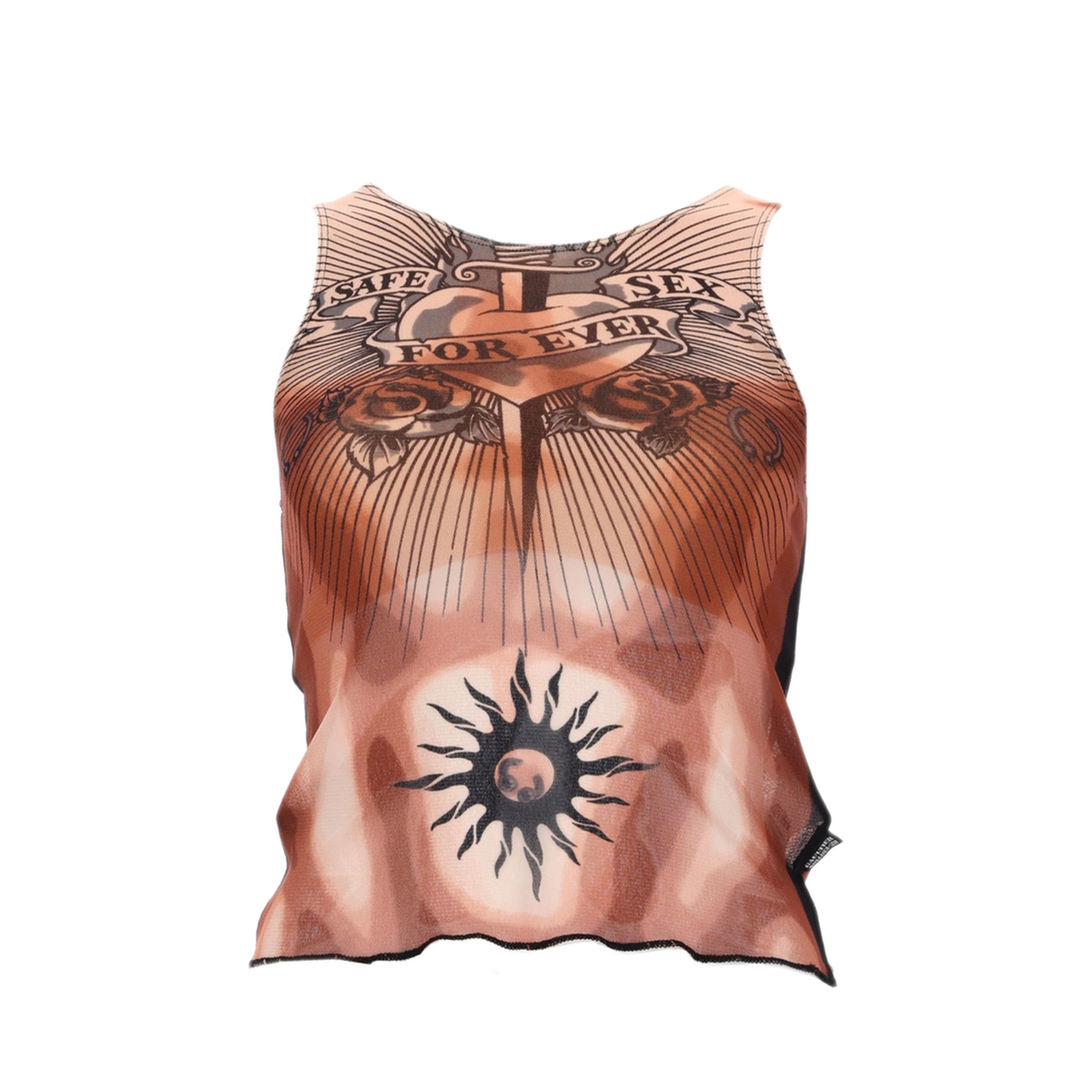 Safe Sex Tattoo Print Top