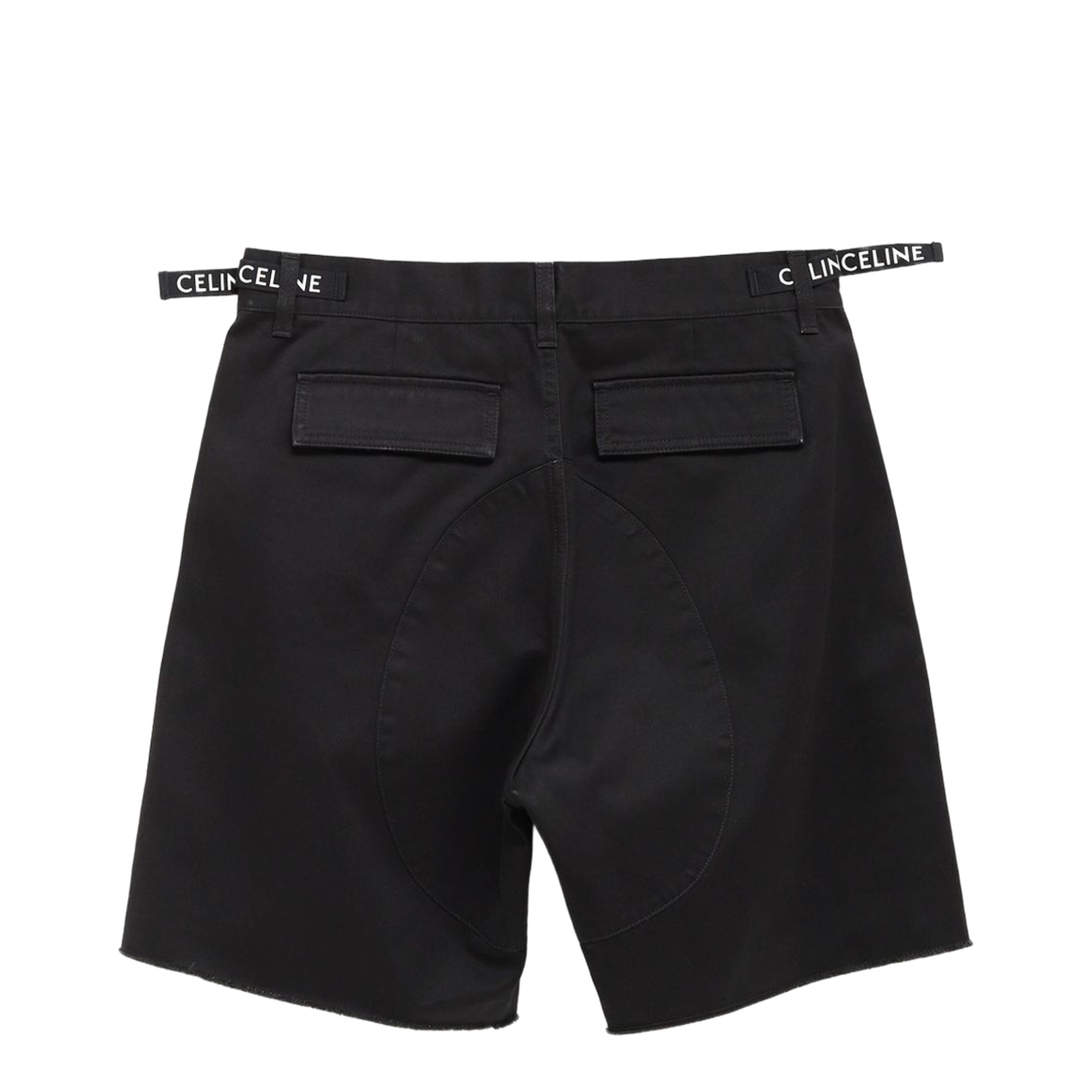 Mid-rise Black Cotton Cargo Shorts