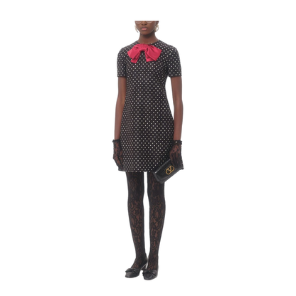 Black Polka Dot Print Dress