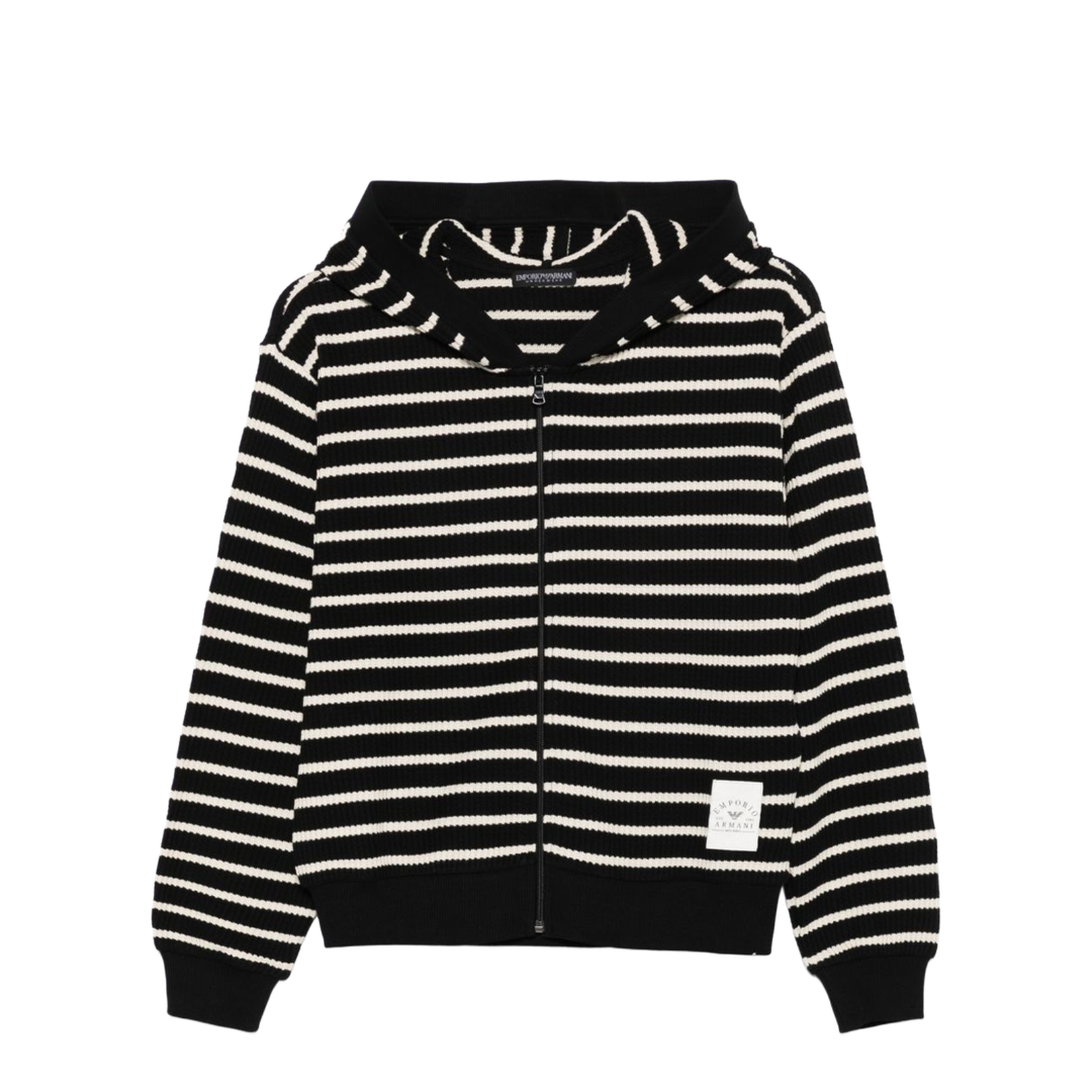 Cotton Blend Striped Hoodie