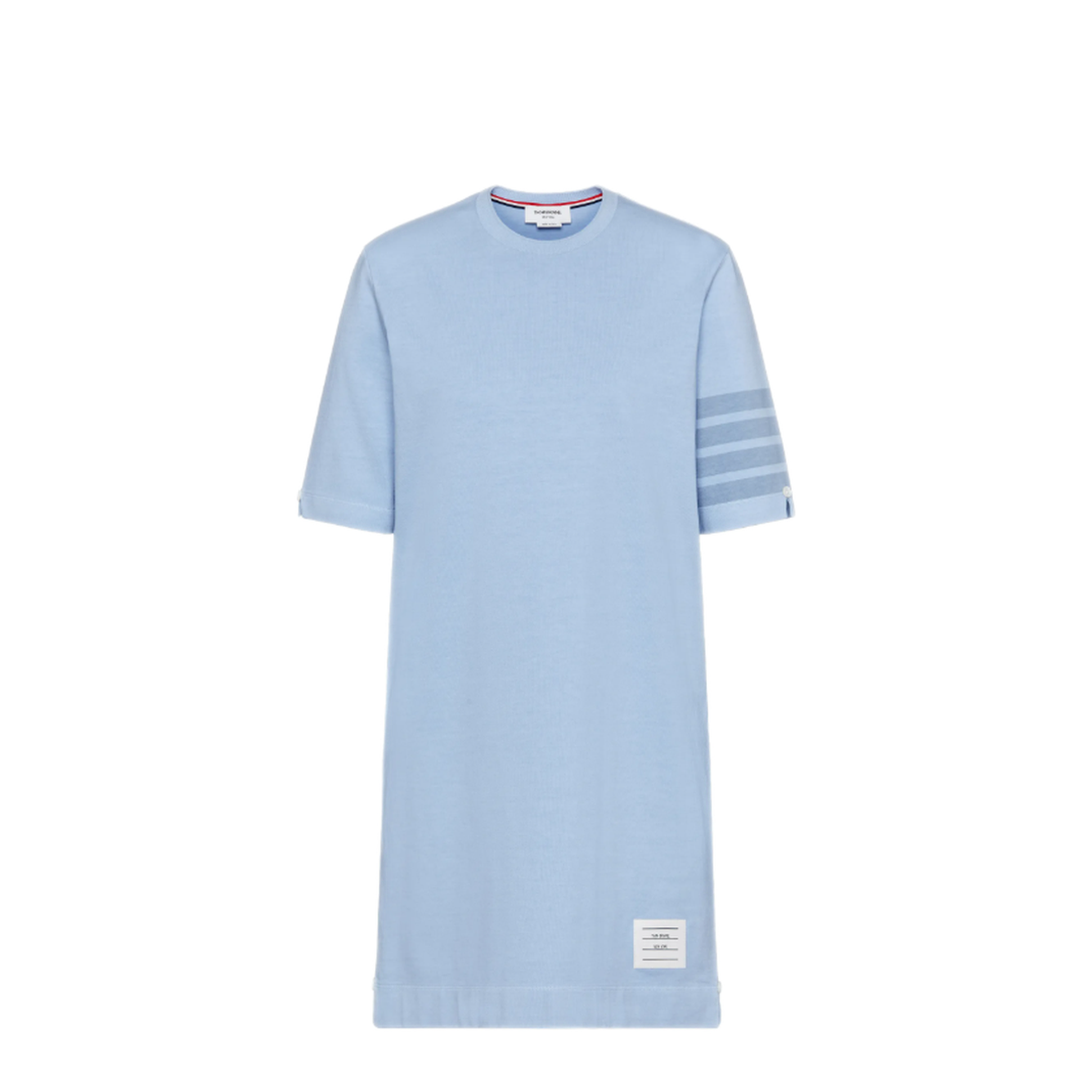 MAYFEYR - Thom Browne - Garment Dyed Ss Tee Shirt Dress W/ Tonal 4 Bar In Med Weight Jersey W/ Overdyed 4 Bar - FJD136AJ0253480