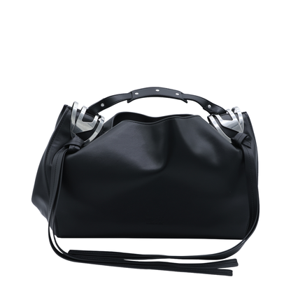 Knot-D Medium Polyurethane Top-Handle Bag - Black