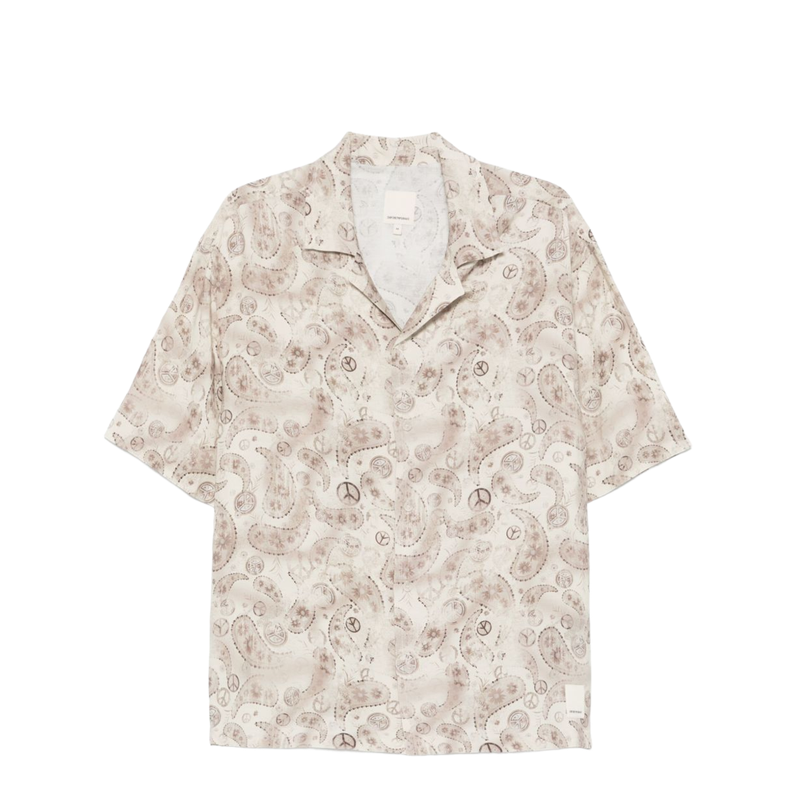 Short-Sleeved Viscose-Blend Shirt with All-Over Print