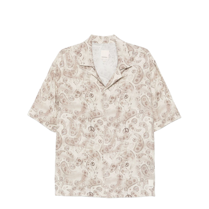 Short-Sleeved Viscose-Blend Shirt with All-Over Print