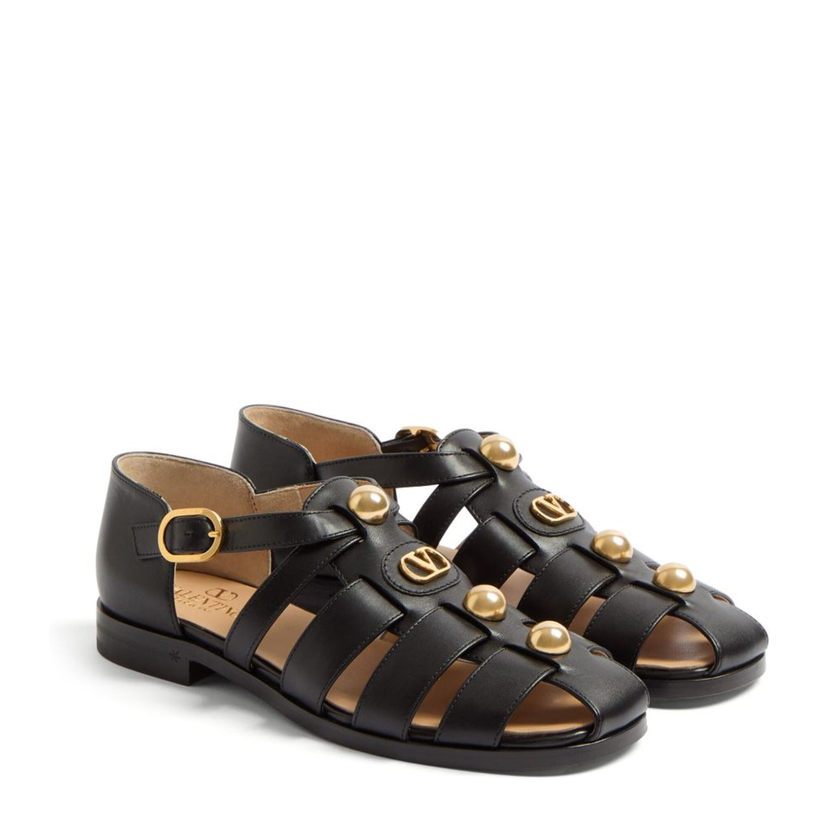 VLogo Signature Leather Sandals