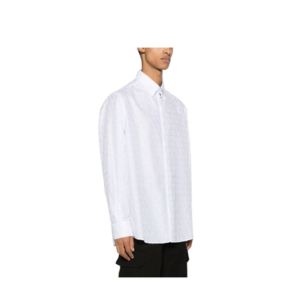 V Logo Cotton Poplin Shirt