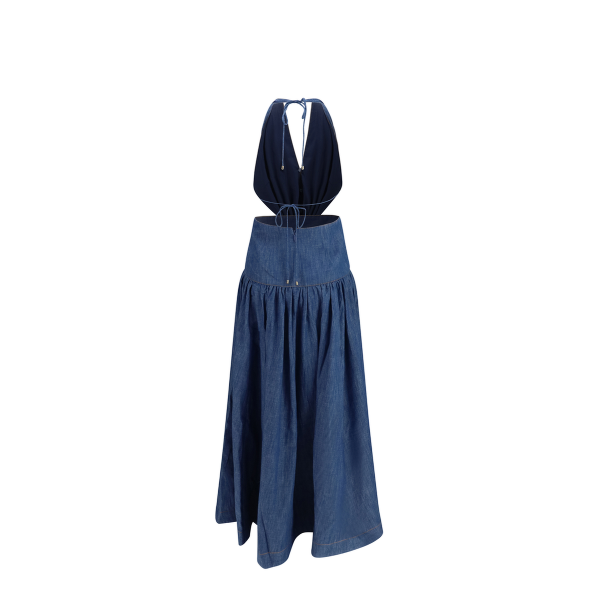 MAYFEYR - Zimmermann - Echo Halterneck Denim Dress - 0385DRS272RWBLU