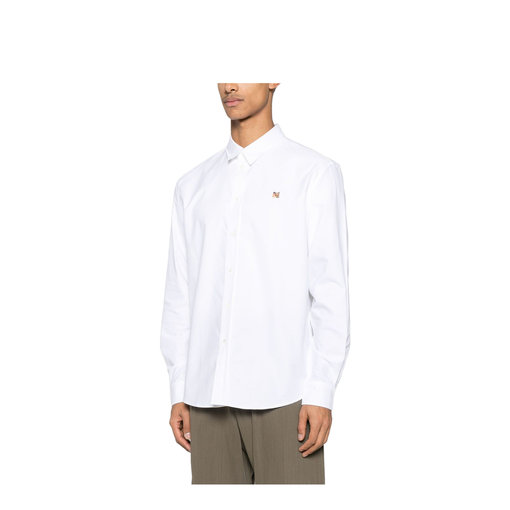 Fox Head Embroidered Casual Shirt