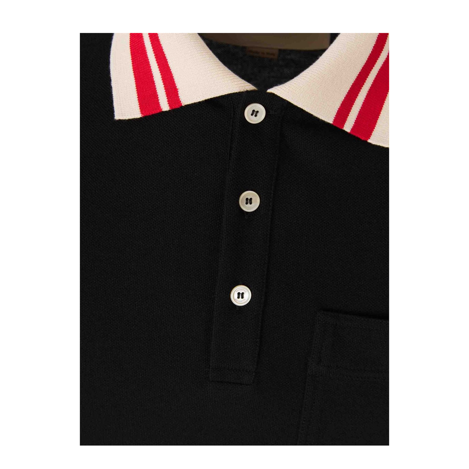 Cotton Piqué Polo Shirt with VLogo Patch in Black
