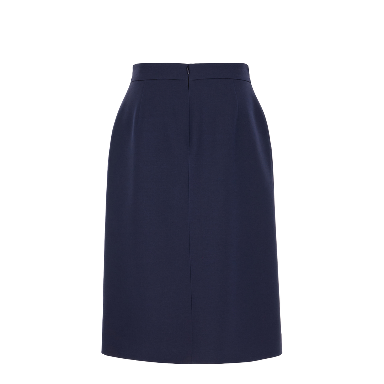 Navy Blue Wool Blend Skirt