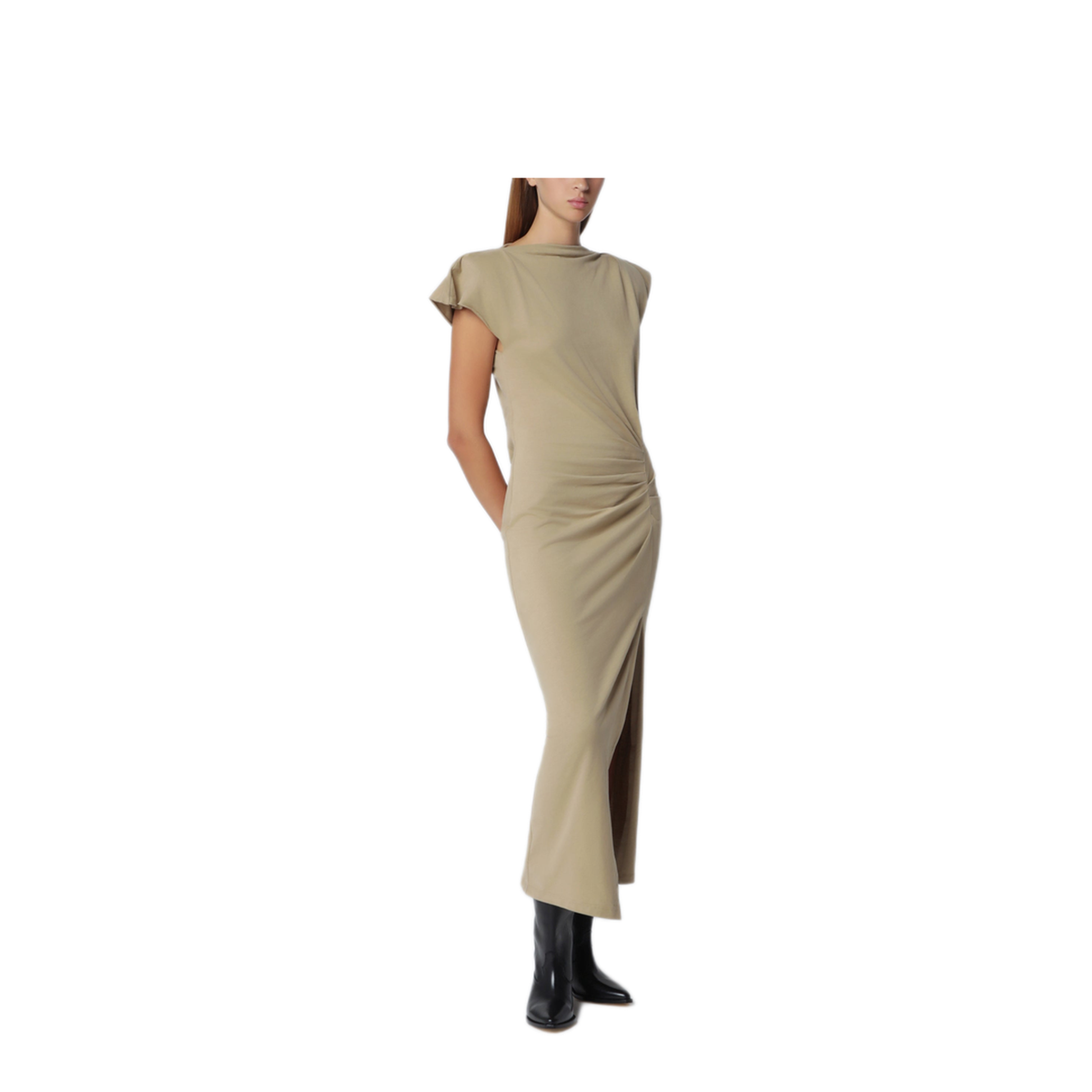 MAYFEYR - Isabel Marant Étoile - Light Bronze Nadela Draped Jersey Dress - RO0307FAA1N41I50LB