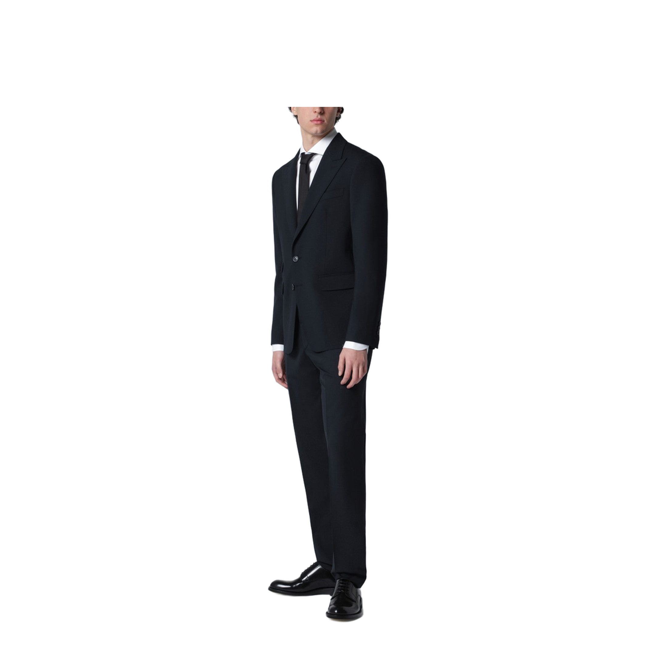 Navy Blue Single-Breasted Suit in Wool Blend