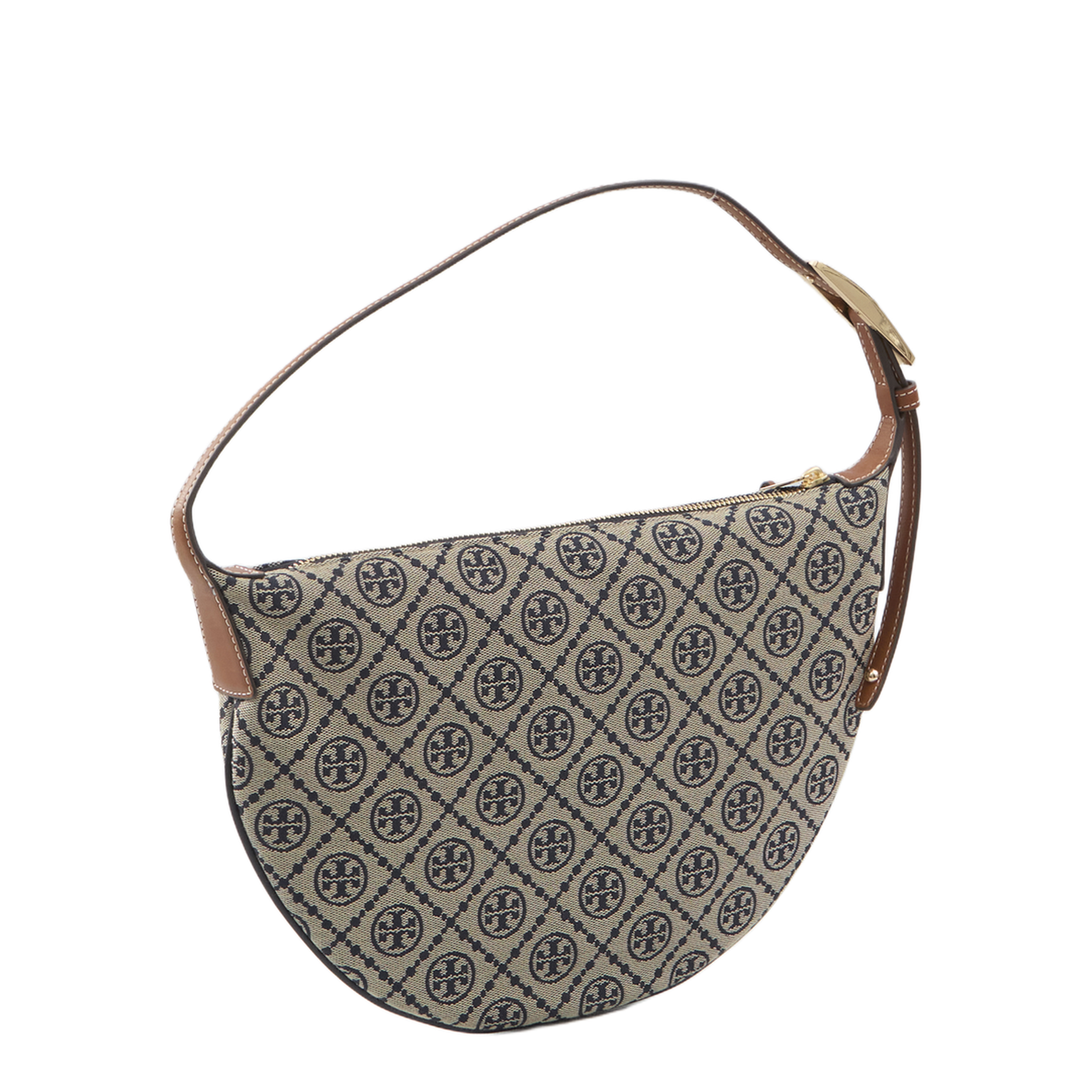 Hobo Bag in Cotton Fabric and Polyester Jacquard