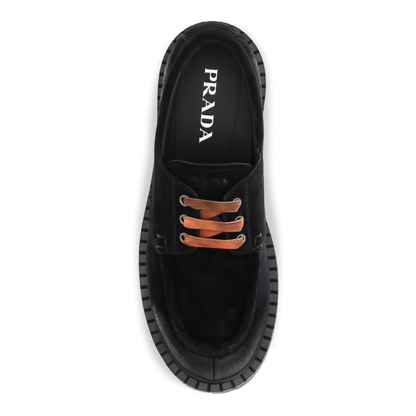 MAYFEYR - Prada - Suede Lace-Up Loafers - 2EE416FG0010B2