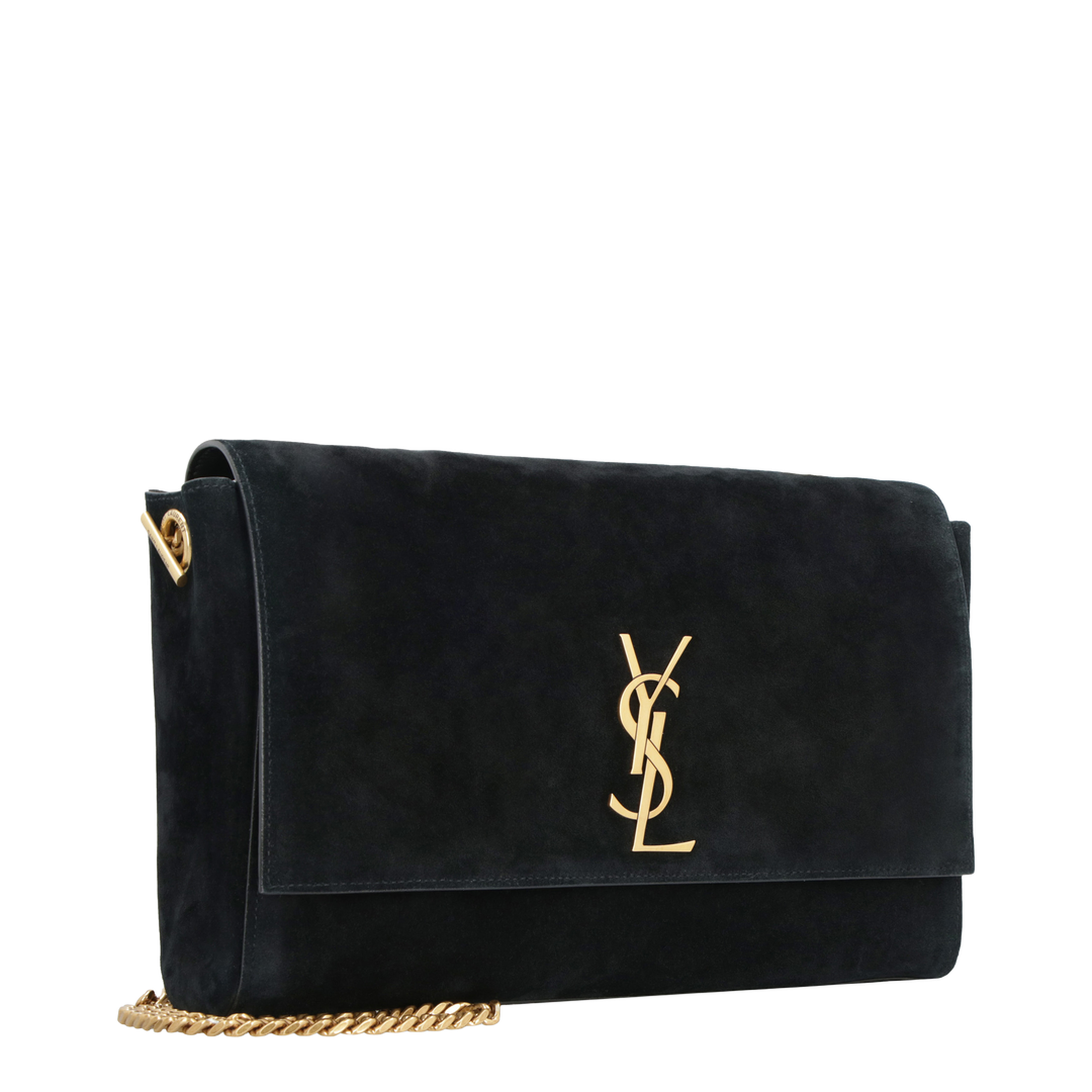 Kate Medium Suede Shoulder Bags - Black