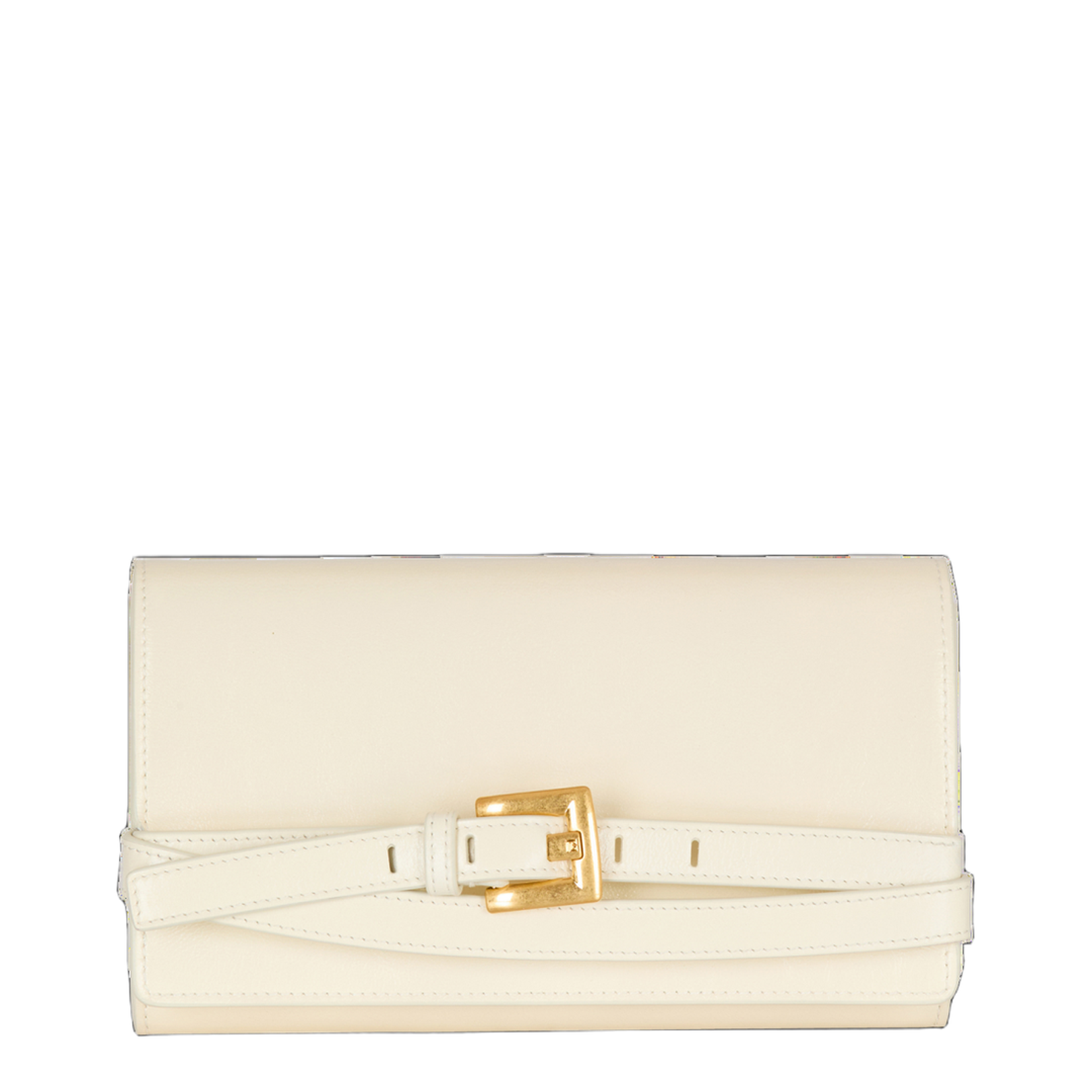 Crinkled Leather Wallet with Shuffle Chain