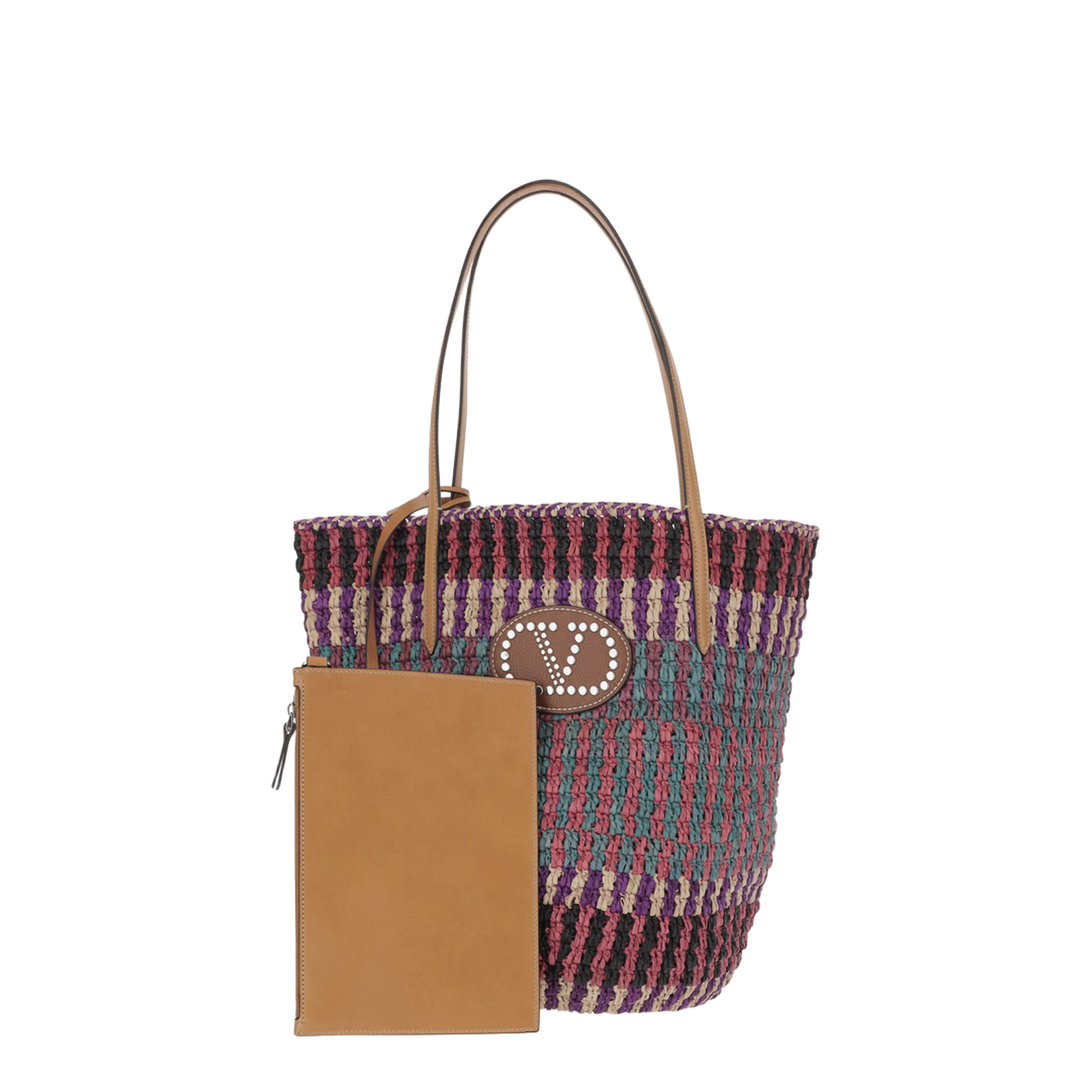 Vlogo Signature Shopping Bag in Raffia