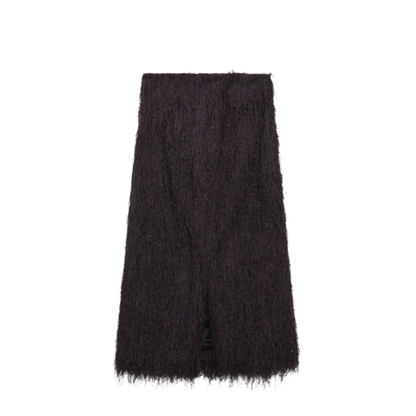 MAYFEYR - Dries Van Noten - Dark Purple Midi Skirt With Fringes - 108603038402