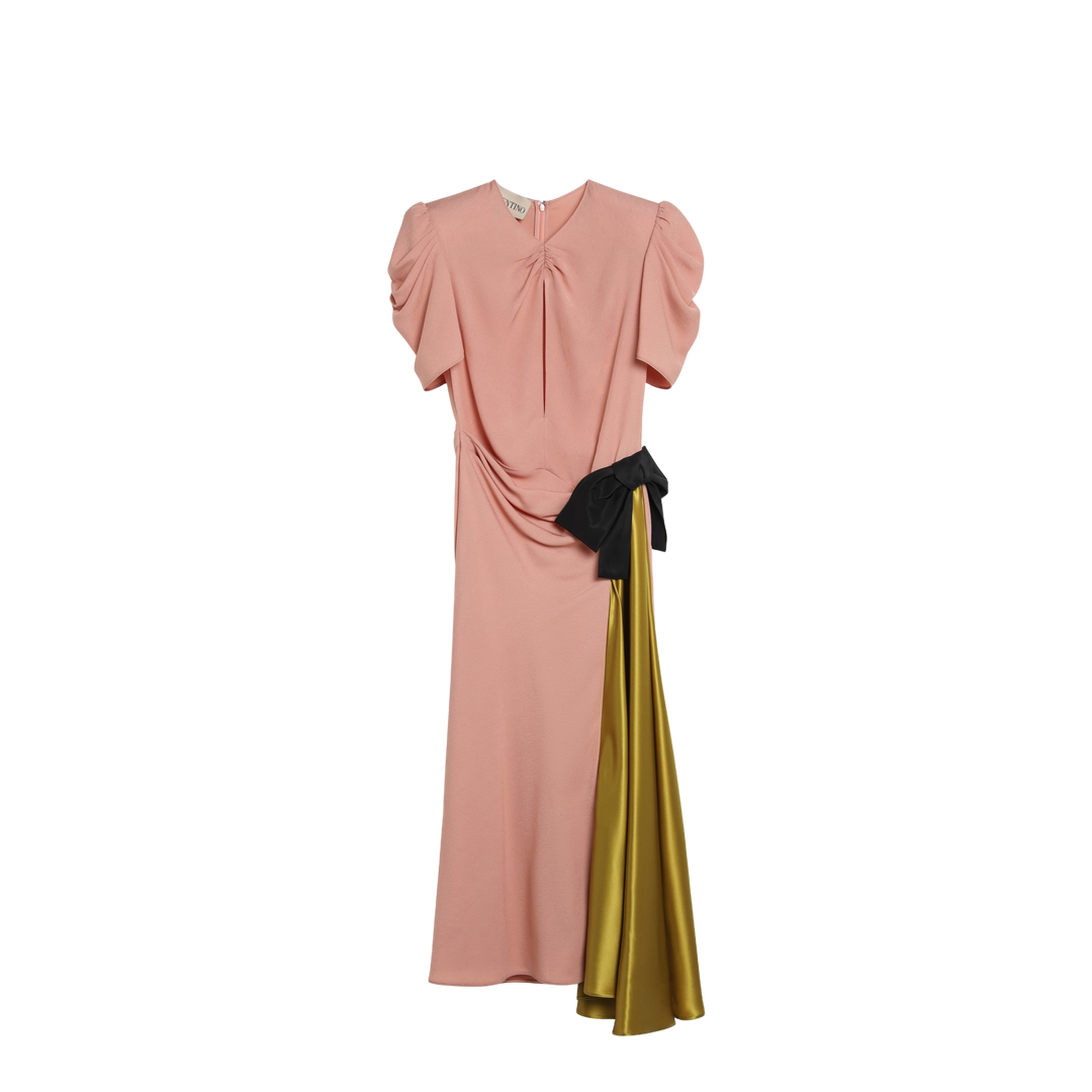 MAYFEYR - Valentino - Pink Midi Dress With Maxi Bow - 8B0VAK679W54HN