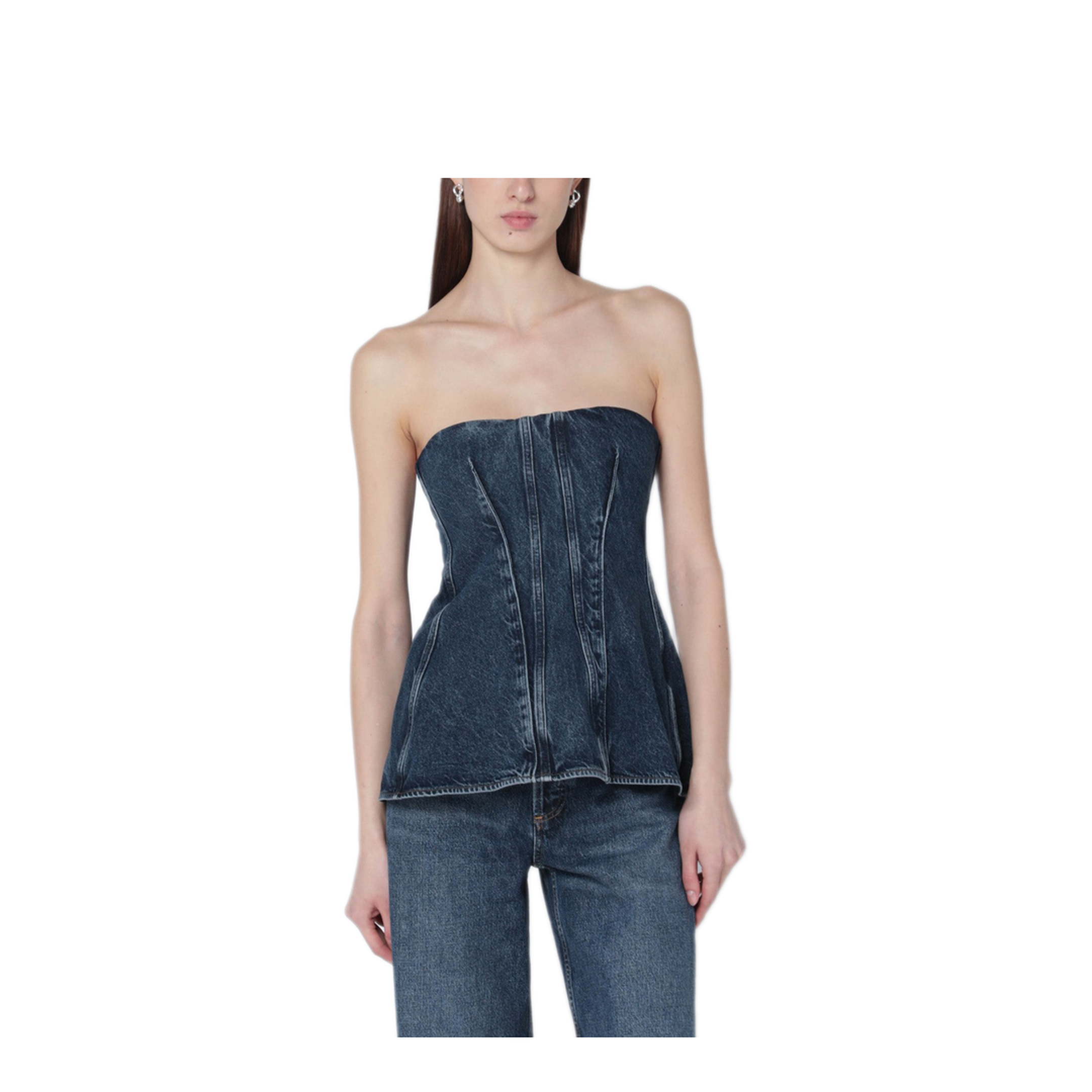 MAYFEYR - Agolde - Blue Lara Denim Corset - A74031254FROM