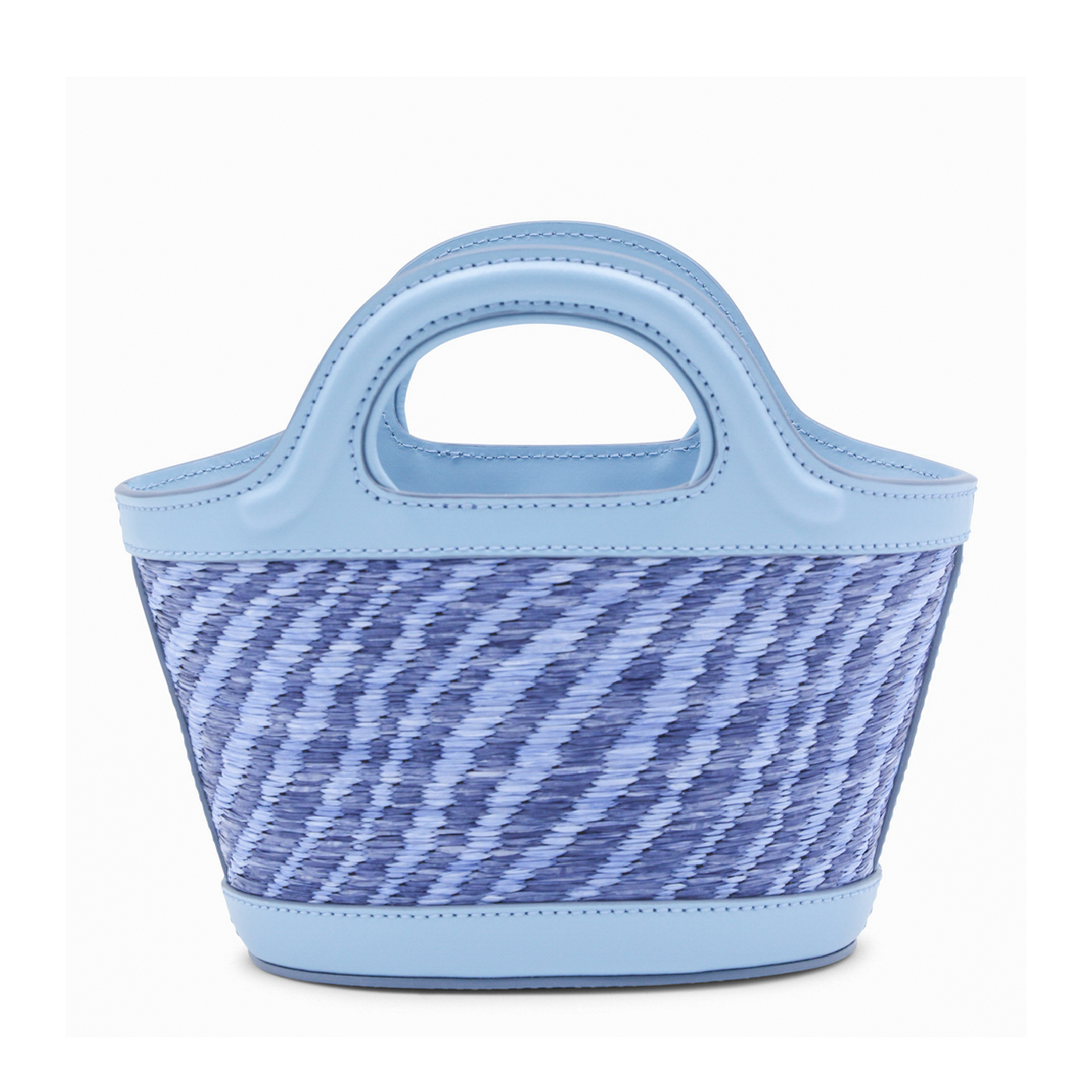 Blue Wavy Raffia-Effect Tropicalia Micro Bag