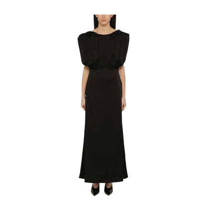 Long Dress with Black Ruffles