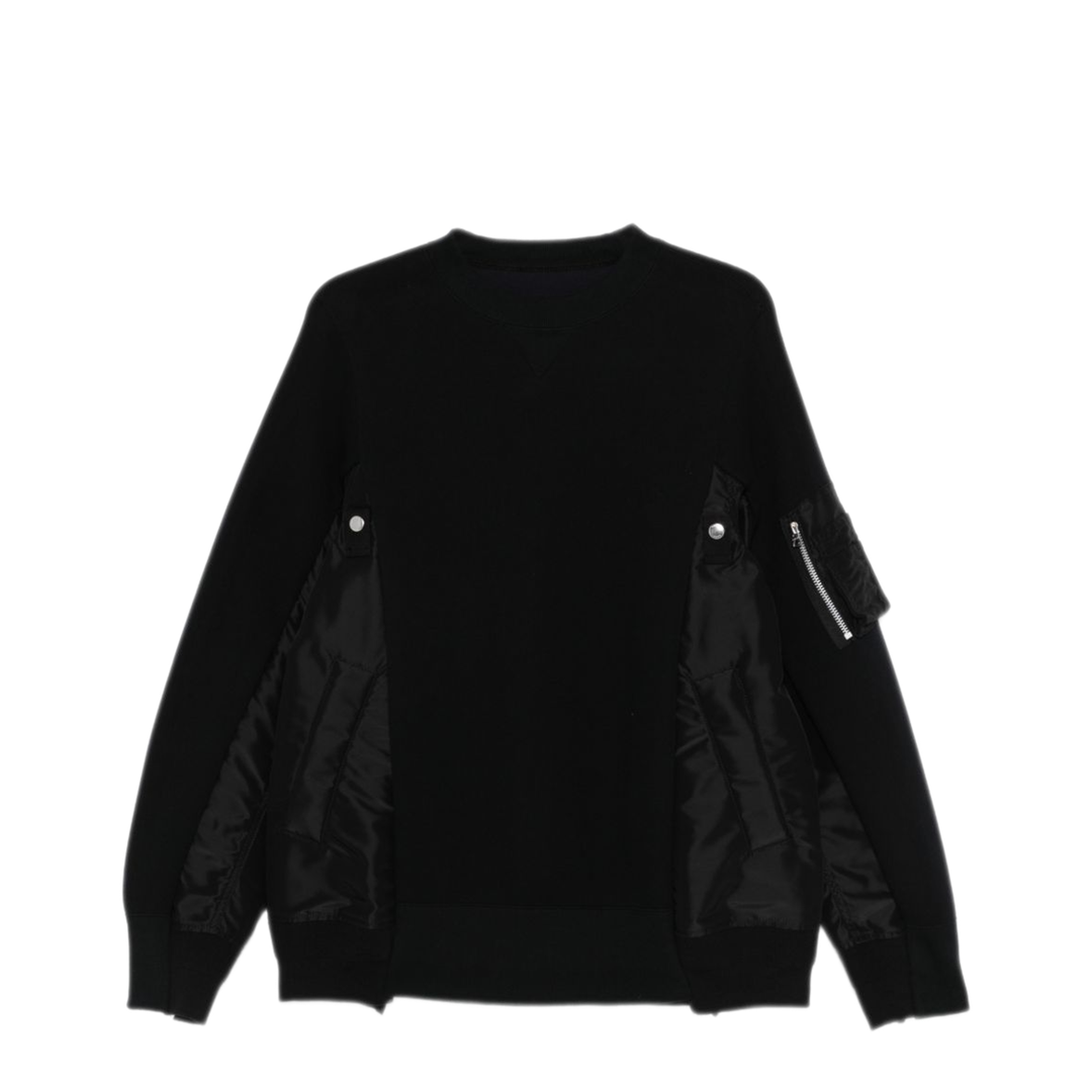 MAYFEYR - Sacai - Black Side Pockets Crew Neck Sweater - SCM326002