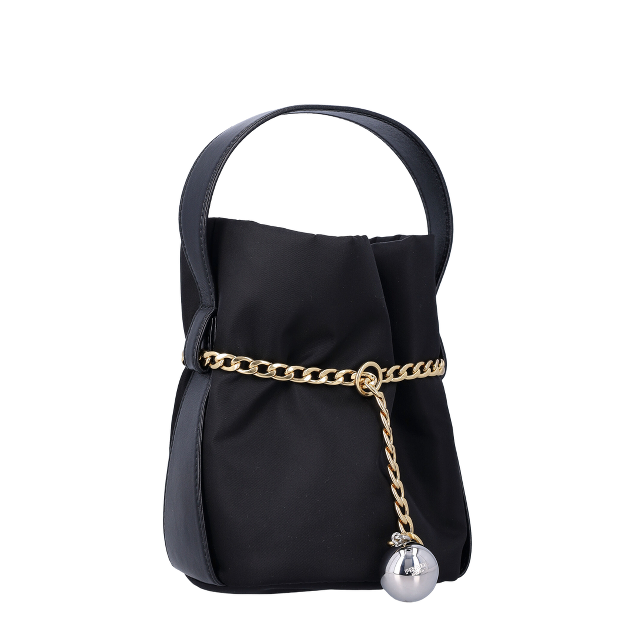 Petit Sac Noir Mini Re-Nylon and Nappa Leather Bucket Bag - Black
