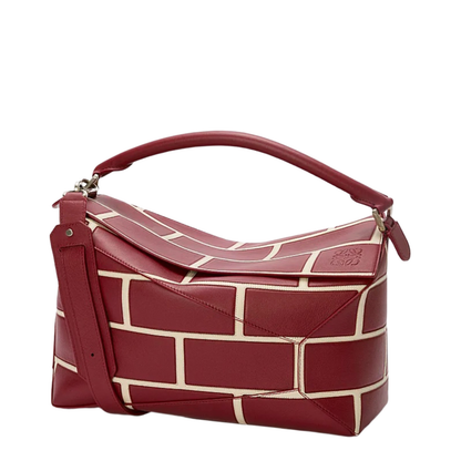 Large Puzzle Edge Bag in Classic Calfskin Red