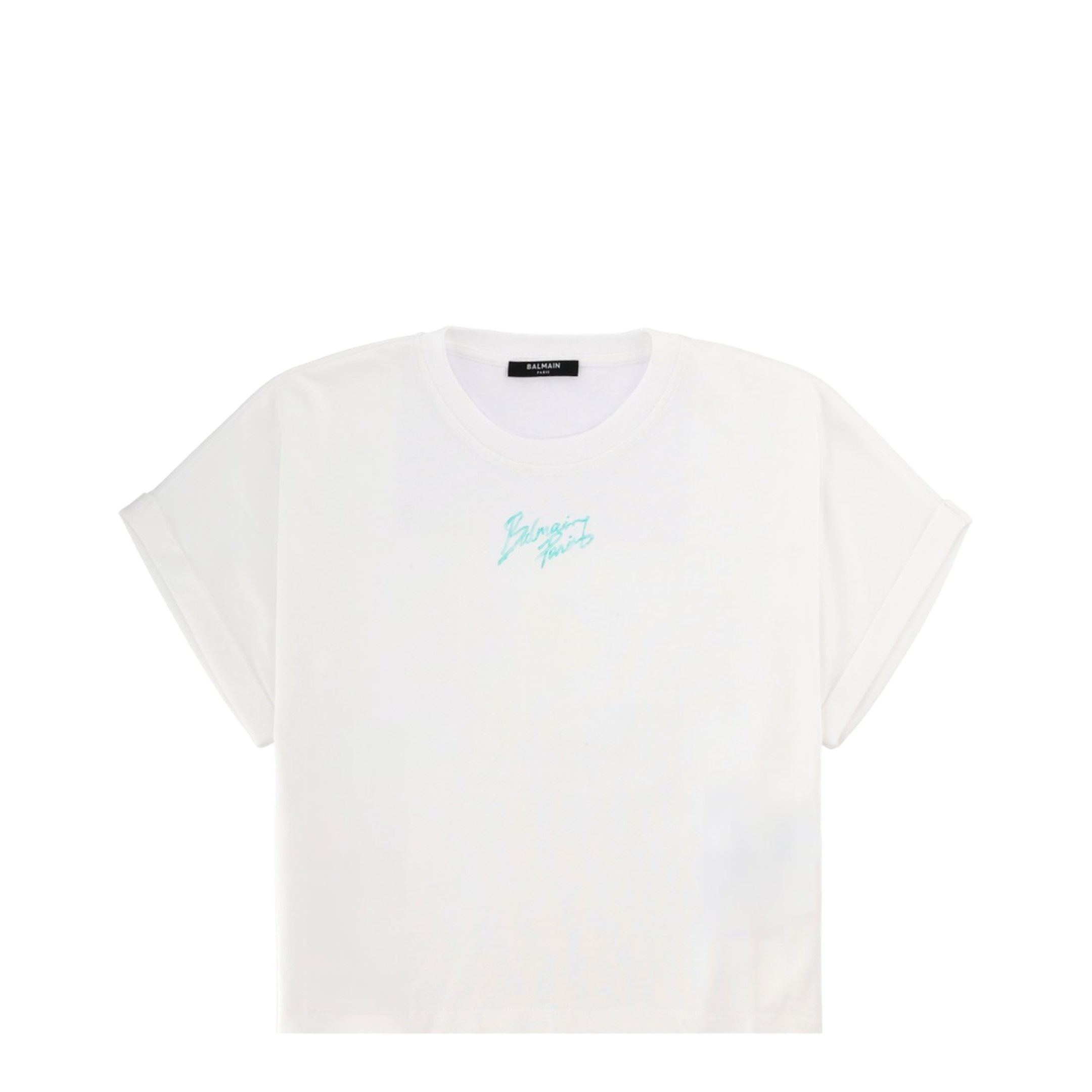 MAYFEYR - Balmain - Cropped T-Shirt With Logo - GF1EE005BD40GXF
