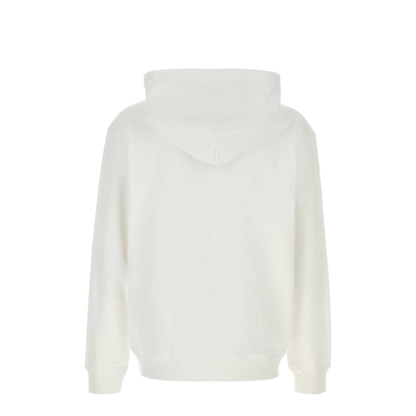 Cotton Jersey Sweatshirt with Print in White