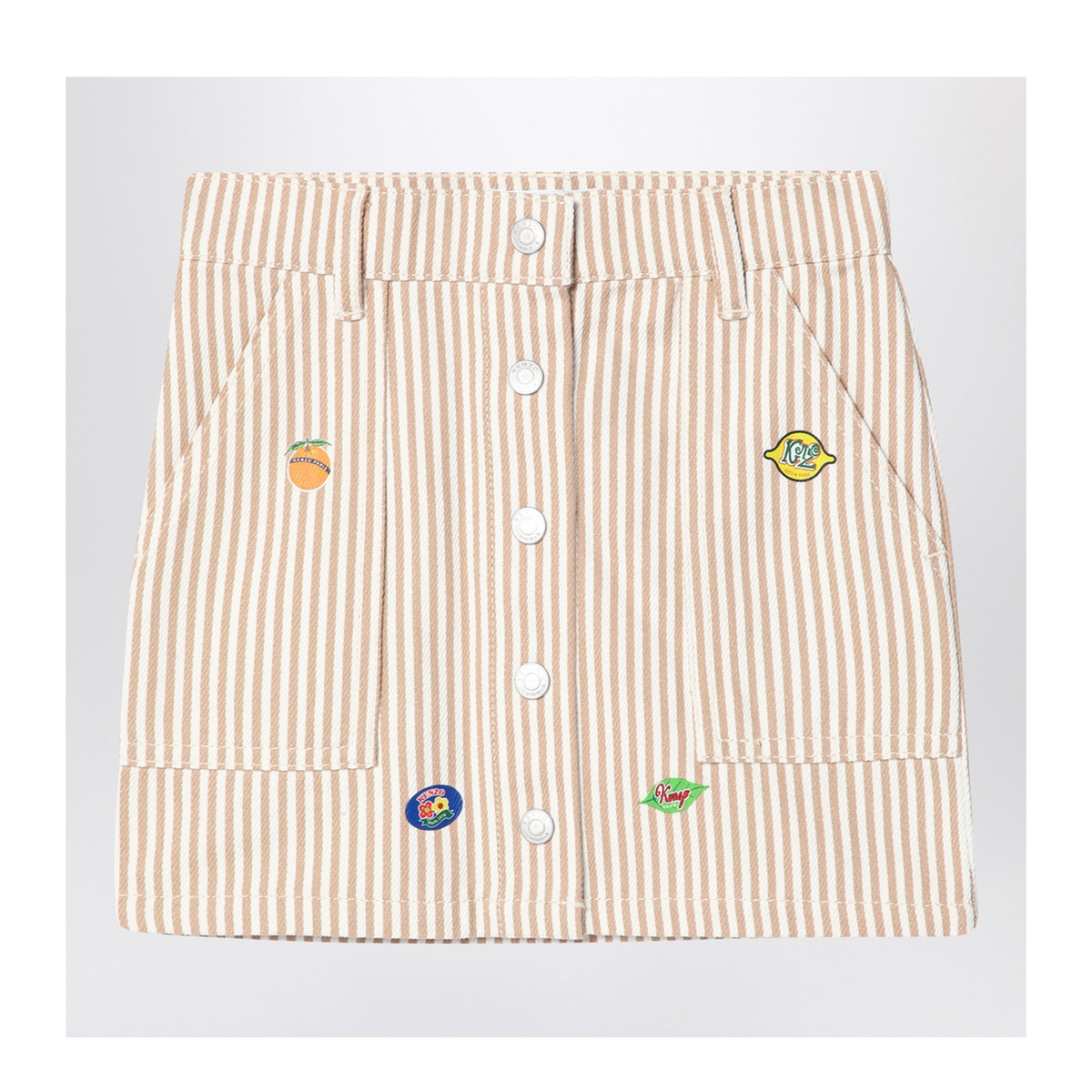 MAYFEYR - Kenzo - White Sand Striped Mini Skirt - K60997-BDE21G