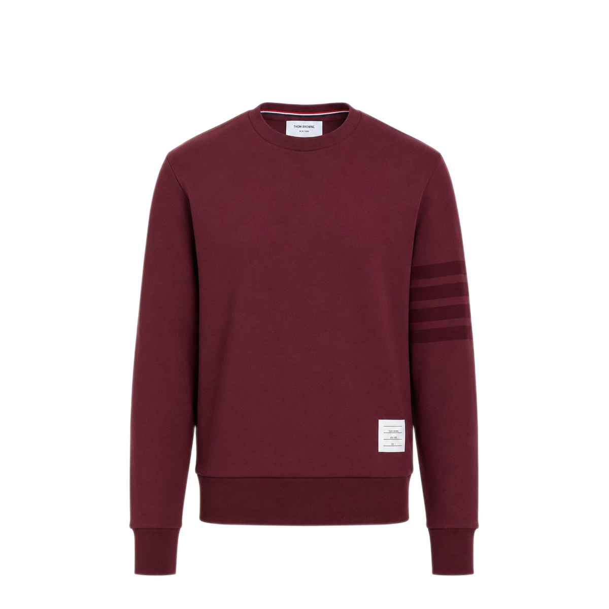 MAYFEYR - Thom Browne - Long Sleeve Crewneck Pullover With Tonal Print - MJT589AJ0330615