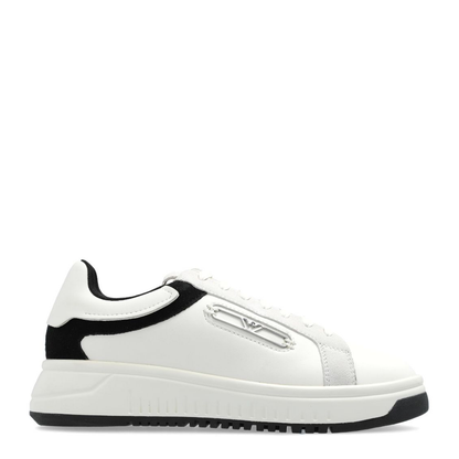 Leather Sneakers with Suede Details and Eagle Plate