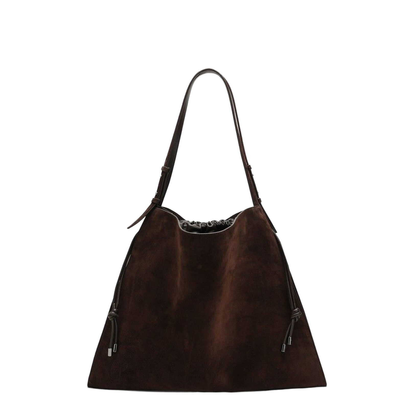 Brown Suede Baggy Tote Bag