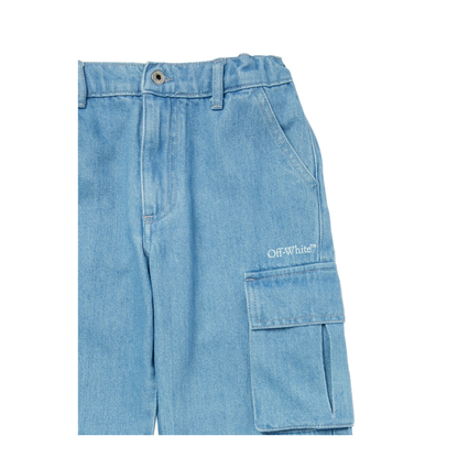 MAYFEYR - Off-White - Diag Sketch Denim Cargo Pant - 44BYB002KS26D001423