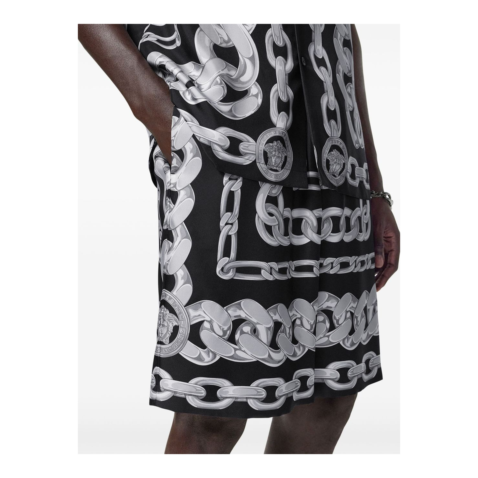 Versace Medusa Chains Silk Shorts